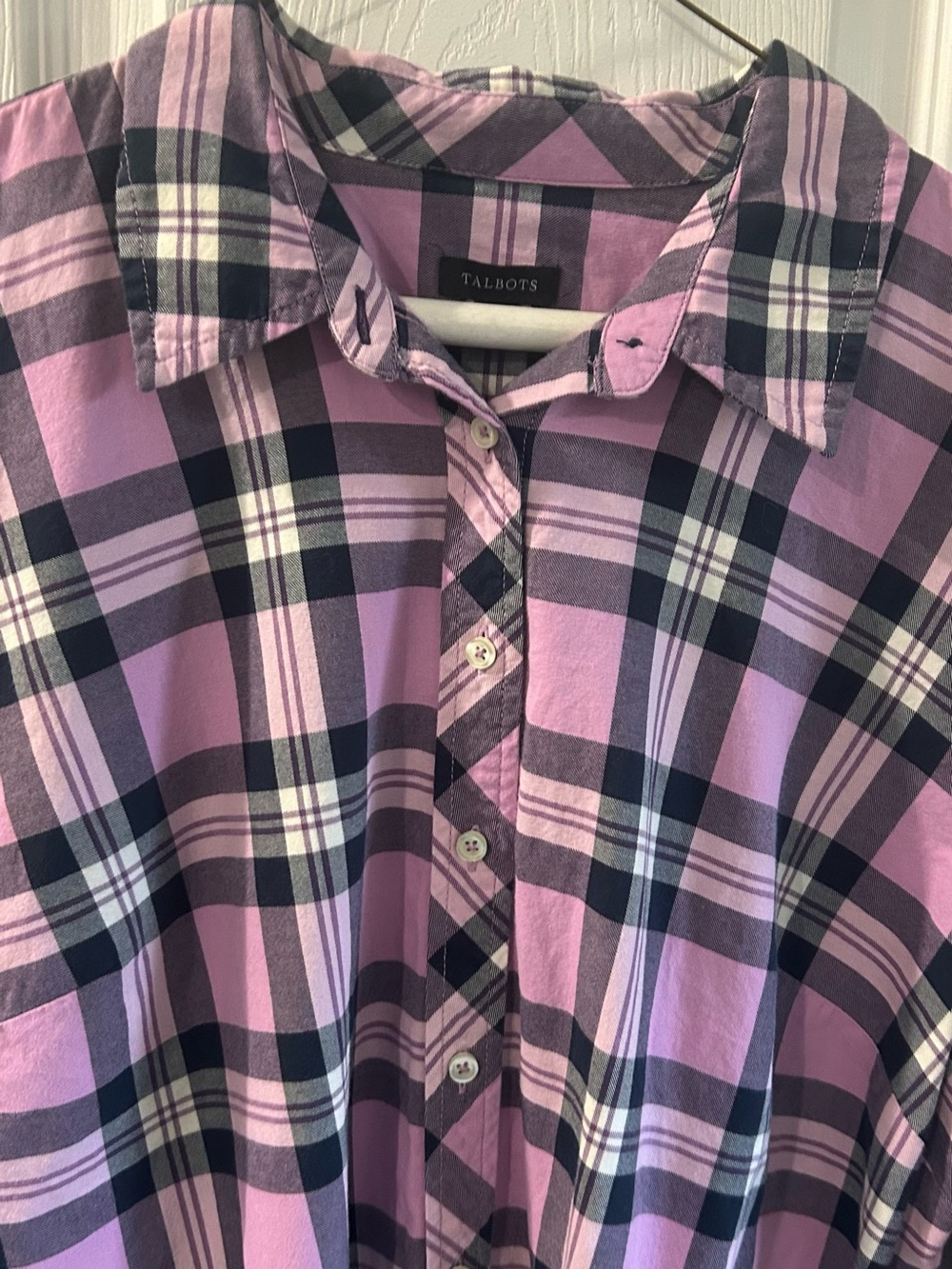 Talbots Purple Plaid women’s Button-Down Shirt